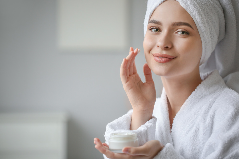 A relaxed self-care moment at a med spa